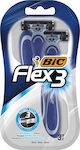 Bic Flex 3 Ξυραφάκια μιας Χρήσης με 3 Λεπίδες & Λιπαντική Ταινία 3τμχ