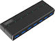 Unitek USB-Hub 7 Anschlüsse USB 3.0 mit Anschluss an einen Computer USB-A
