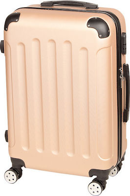 Keskor 100-0038Β Medium Travel Suitcase Hard Beige with 4 Wheels Height 67cm. 100-0038-2