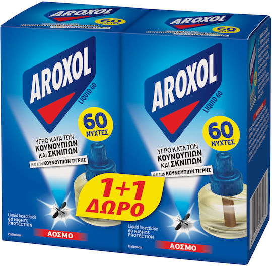 Aroxol Ανταλλακτικό Υγρό για Κουνούπια 45ml 2τμχ Χωρίς Άρωμα