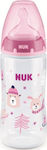 Nuk Plastikflasche First Choice Plus Winter Wonderland Gegen Koliken mit Silikonsauger für 6-18 Monate Pink Teddybär 300ml 1Stück 10.216.221