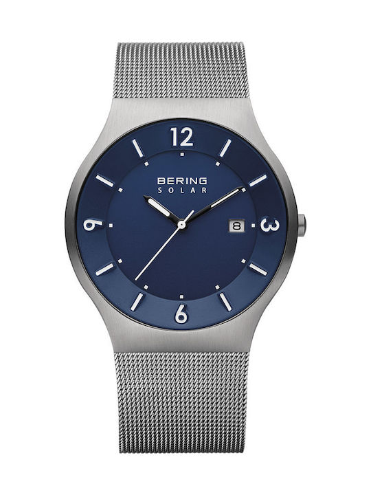 Bering Time Uhr Solar mit Silber Metallarmband 14440-007