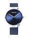 Bering Time Classic Watch with Blue Metal Bracelet