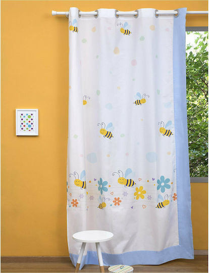 Fennel Bee Curtain with Grommet Tops