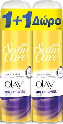 Gillette Satin Care Olay Violet Swirl Αφρός Ξυρίσματος για Ξηρές Επιδερμίδες 2 x 200ml