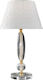 Fan Europe Epoque Crystal Table Lamp for Socket E27 with White Shade and Transparent Base