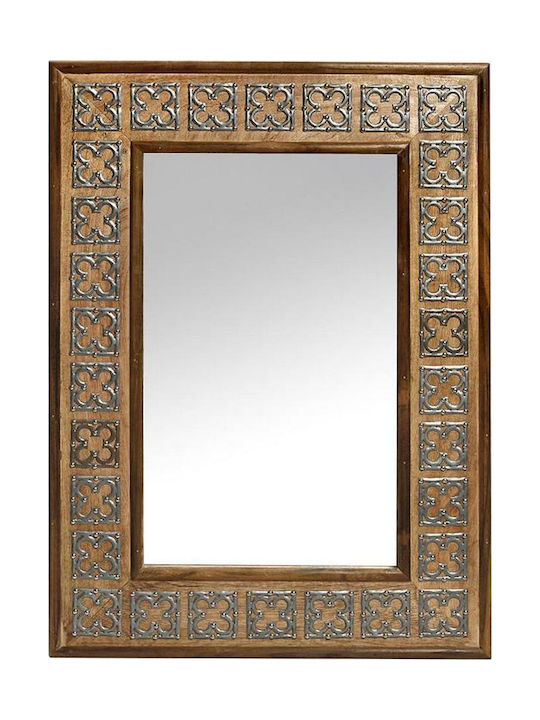 Espiel REV117 Wall Mirror with Brown Wooden Frame 1pcs