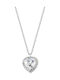 White gold heart necklace K14