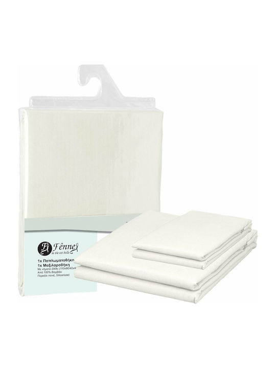 Fennel Bettbezug-Set Einzelbett mit Kissenbezug 160x240 P200-DC1-WHW Weiß