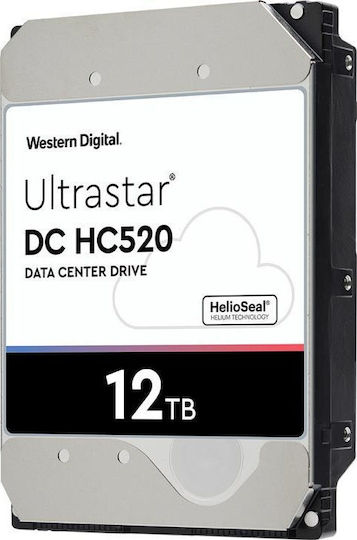 Western Digital Ultrastar DC HC520 12000ГБ Хард диск Σκληρи дискове 3.5" SATA III 7200обороти в минута с 256МБ Кеш за Записващо устройство / NAS / Сървър