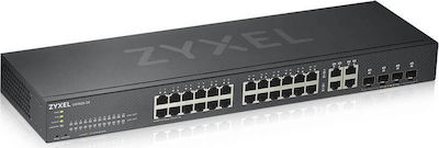 Zyxel GS1920-24V2 Verwaltet L2 Switch mit 24 Ports Gigabit (1Gbps) Ethernet und 28 SFP Ports