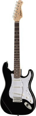 Harley Benton Electric Guitar ST-20 with SSS Pickups Layout, Tremolo, Laurel Fretboard in Black