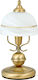 Rabalux Flossi Metal Table Lamp for Socket E14 with White Shade and Gold Base