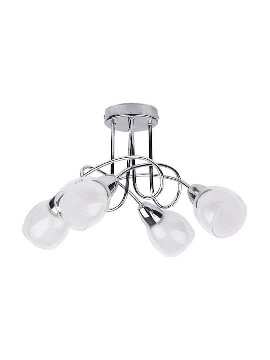 Rabalux Modern Metallic Ceiling Mount Light with Socket E27 in Silver color 28pcs
