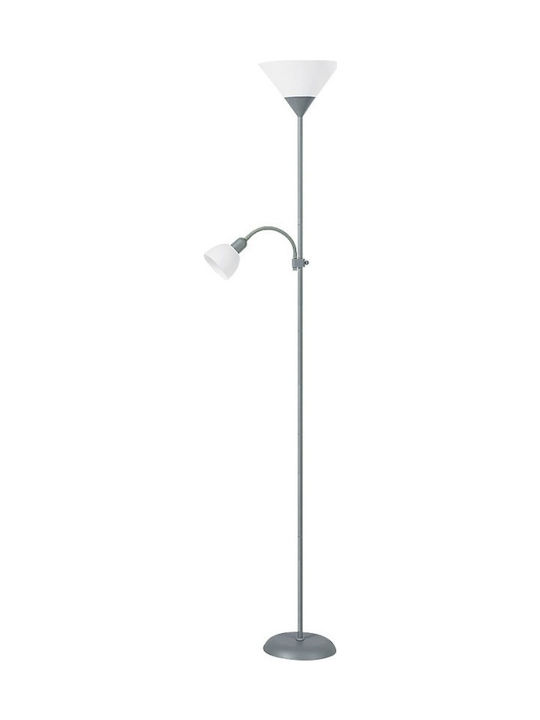 Rabalux Action Floor Lamp H178xW24.2cm. with Socket for Bulb E27 Silver