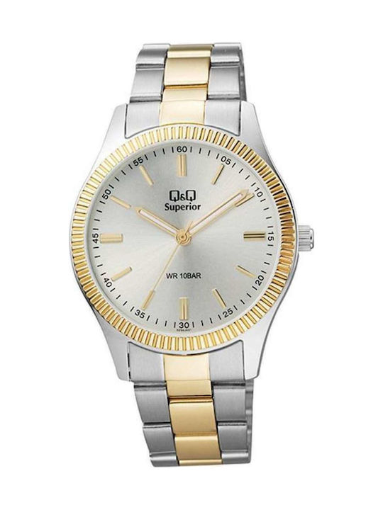 Q&Q Men's Watch 40mm Battery with Silver Metal Bracelet