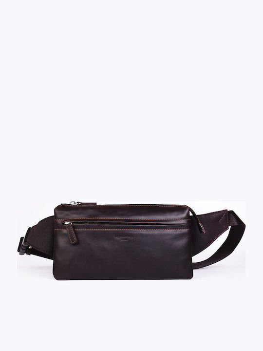 Hexagona Leather Waist Bag Brown