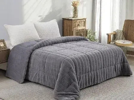 Belpla Κουβέρτα Κούνιας Baby Perla 548 Βελουτέ Γκρι 110x140εκ.