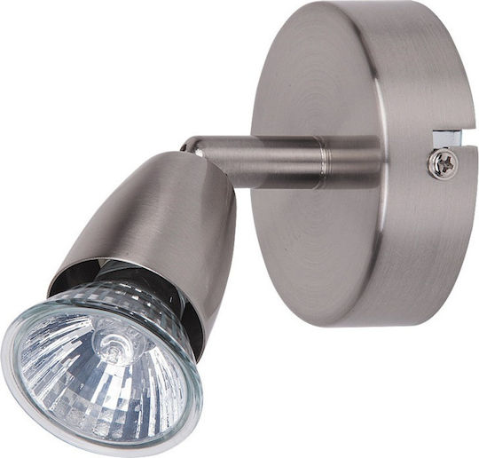 Rabalux Norman Single Spot with Socket GU10 in Silver Color