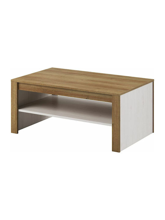 Rectangular Wooden Coffee Table Natural L103xW46xH63cm