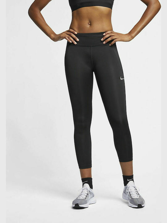 Nike Dri-Fit Running Γυναικείο Cropped Κολάν Μαύρο