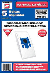 Tecnhogar 915686 Vacuum Cleaner Bags 5pcs Compatible with Bosch / Karcher / Severin / Siemens Vacuum Cleaners