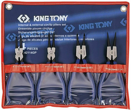 King Tony Safety Pliers Curved Electrician Set Length 175mm 4pcs