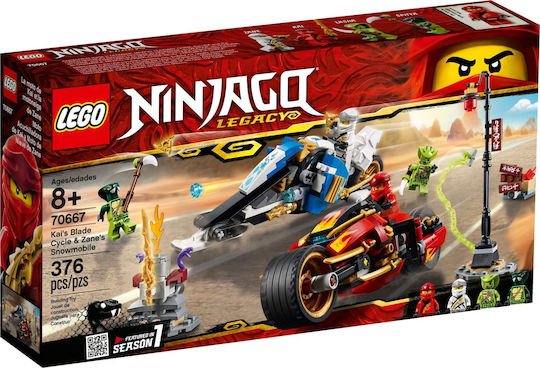 LEGO Ninjago Kai's Blade Cycle & Zane's Snowmobile for 8+ years old Years