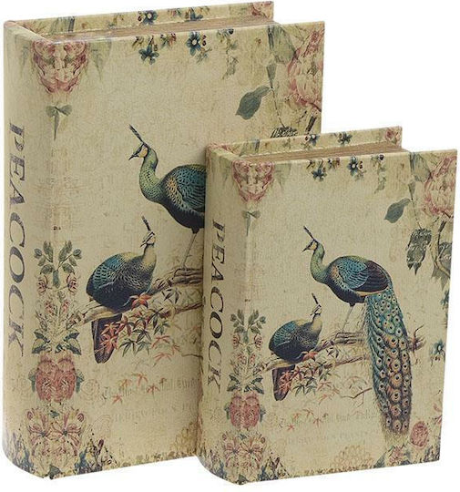 Inart Set Dekorative Boxen aus Kunstleder im Buchformat 2Stück Inart Set Dekorative Boxen aus Kunstleder im Buchformat 2Stück