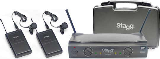 Stagg SUW-50-LL-EG Set Drahtlos Kondensator (Kleine Membran) Mikrofon Πέτου, Clip On für Gesang