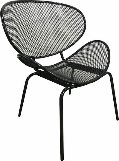 Outdoor-Stuhl Metallisch Oliver Schwarz 65x61x86εκ.