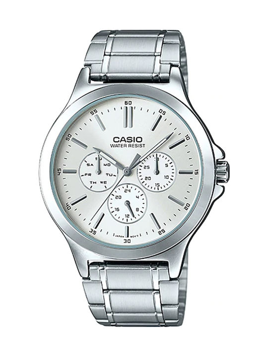 Casio Uhr Chronograph Batterie mit Silber Metallarmband