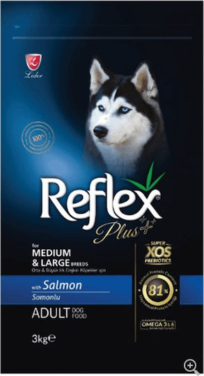 Reflex Plus Adult Medium/Large 3kg Hrană Uscată pentru Câini Adulţi de Rase Medii & Mari cu Somon