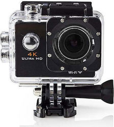 Nedis ACAM40BK Action Camera 4K Ultra HD Υποβρύχια (με Θήκη) με WiFi Μαύρη με Οθόνη 2"