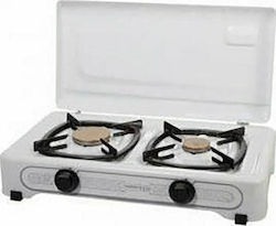 Camper Gaz PN23 White Liquid Gas Countertop Double Burner White