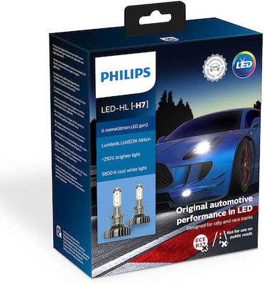 Philips Lamps Car X-tremeUltinon Gen2 +250% H7 LED 5800K Cold White 13.2V 25W 2pcs