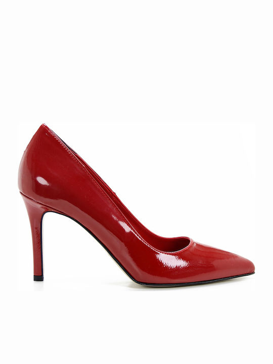 Sante Patent Leather Pointed Toe Burgundy Heels 18-248-05