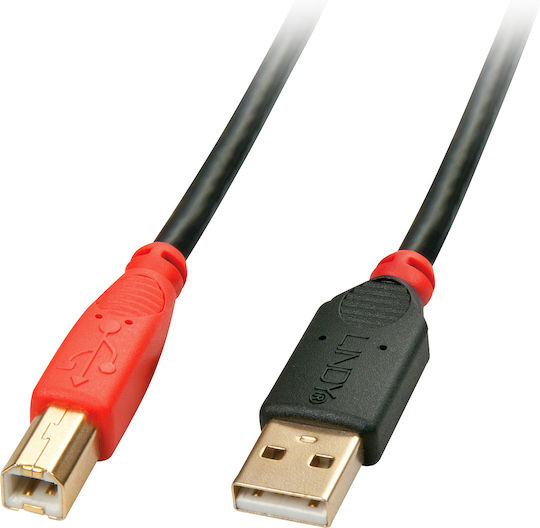Lindy USB 2.0 Cable USB-A male - USB-B male Μαύρο 10m 42761