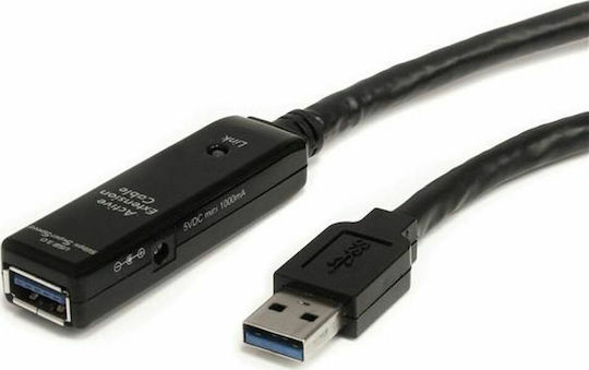 StarTech USB 3.0 Кабел USB-A мъжки - USB-A женски Черен 5м USB3AAEXT5M