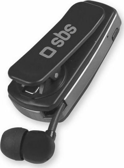 SBS TEROLLCLIPBTK In-ear Bluetooth Handsfree Ακουστικό Πέτου Μαύρο