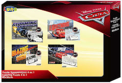 Puzzle pentru Copii Cars 4 in 1 pentru 3++ Ani 128buc Luna