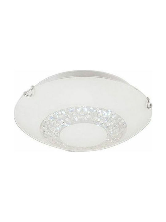 Fabas Luce Momo Classic Glass Ceiling Light with Integrated LED Silver