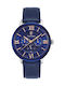 Pierre Lannier Watch Battery with Blue Leather Strap 253C166