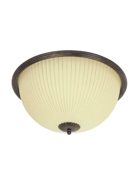 Nowodvorski Baron Vintage Glass Ceiling Light with Socket E27 Bronze