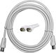 Adeleq Antenna Cable Coax male - Coax female White 1m (9-10) 1pcs