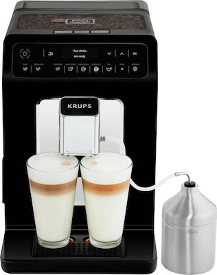 Krups 1450W Druck 15bar für Cappuccino mit Mühle Schwarz