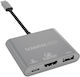 TerraTec Connect C3 USB-C / USB-A Docking Station mit PD Silber