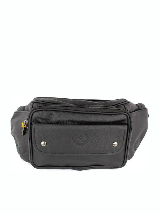 Annie Leather Herren Bum Bag Taille Schwarz