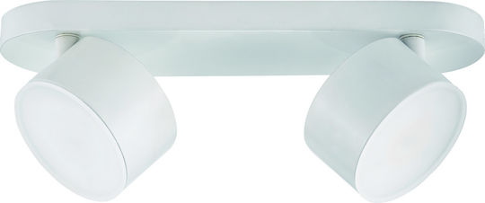 Viokef Nod Double Spot with Socket GU10 in White Color