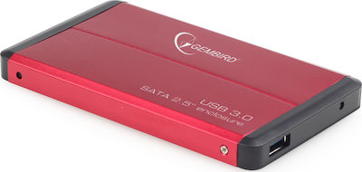 Gembird Θήκη για Σκληρό Δίσκο 2.5" SATA III με σύνδεση USB3.0 σε Κόκκινο χρώμα